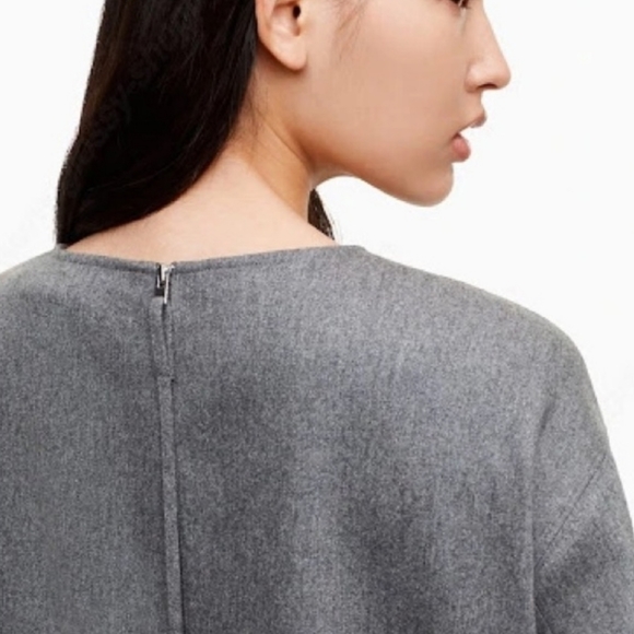 Babaton 1-01 grey 90% Wool 8% Cashmere top with zipper back opening - Picture 2 of 16